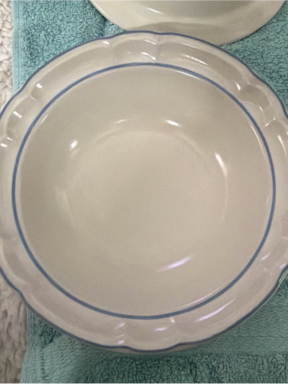 Replacement Vtg cordella collection cereal Ceramic Serving Bowl with Blue Rim